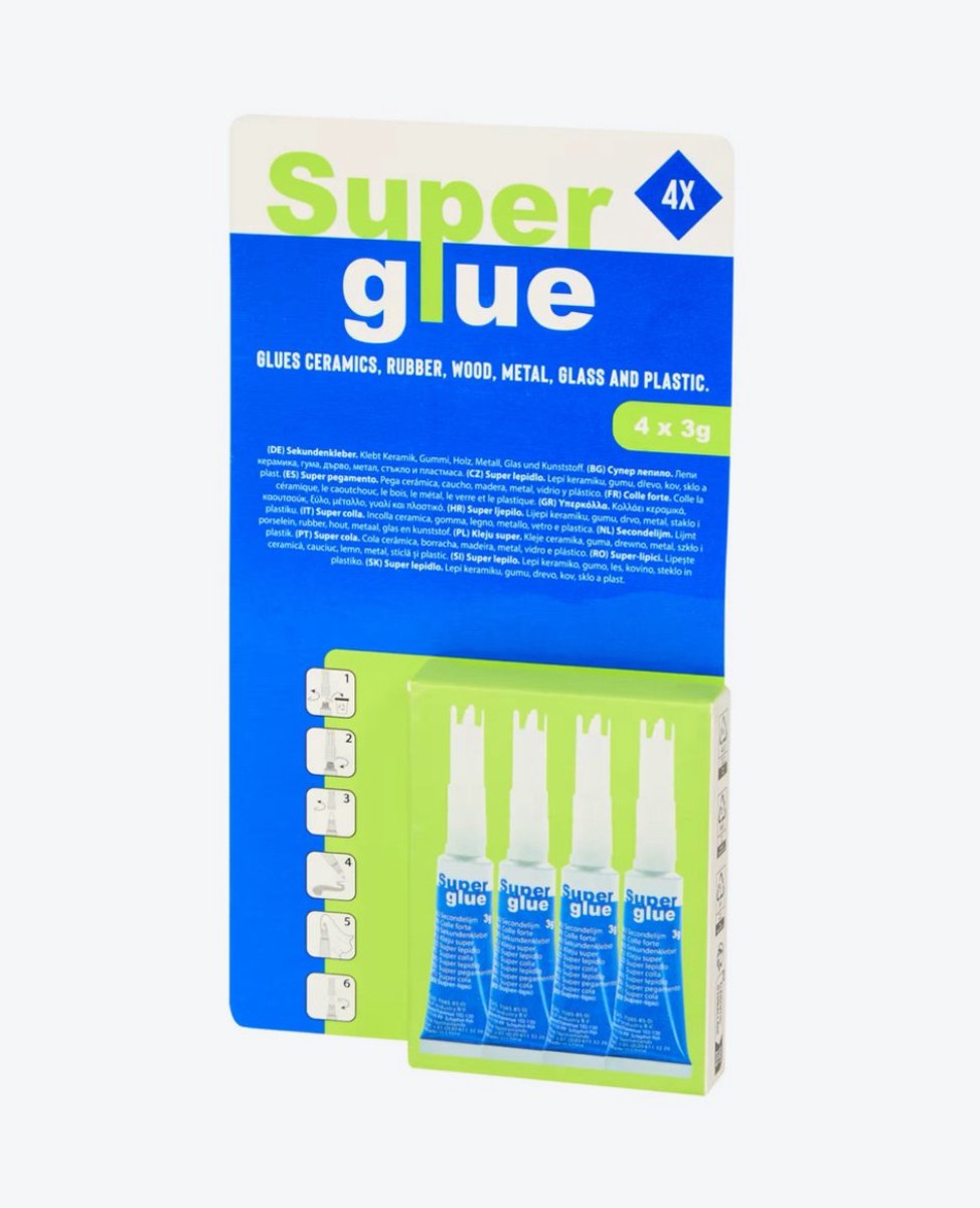 Superlijm 4-pack | 12g per tube | Voor keramiek, rubber, hout, metaal, glas en plastic | Snelle en stevige hechting | Transparant